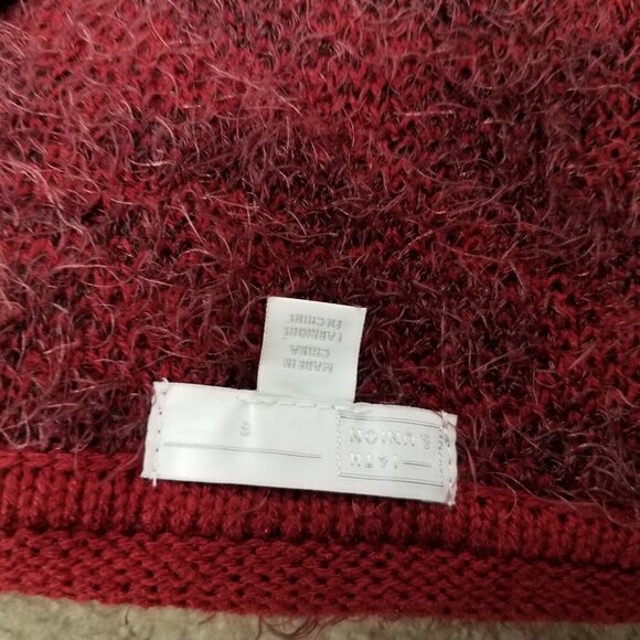 NWT 14th & Union S Eyelash Knit Pullover Sweater Fuzzy Red - Picture 7 of 8